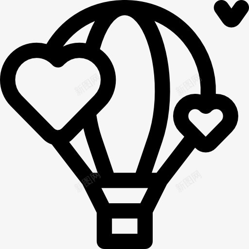 热气球图标png_新图网 https://ixintu.com 心 浪漫 热气球 爱 运输 飞行