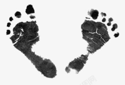 小孩的脚印黑色小孩脚印笔刷高清图片