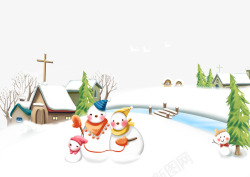 冬天雪人装饰图案素材