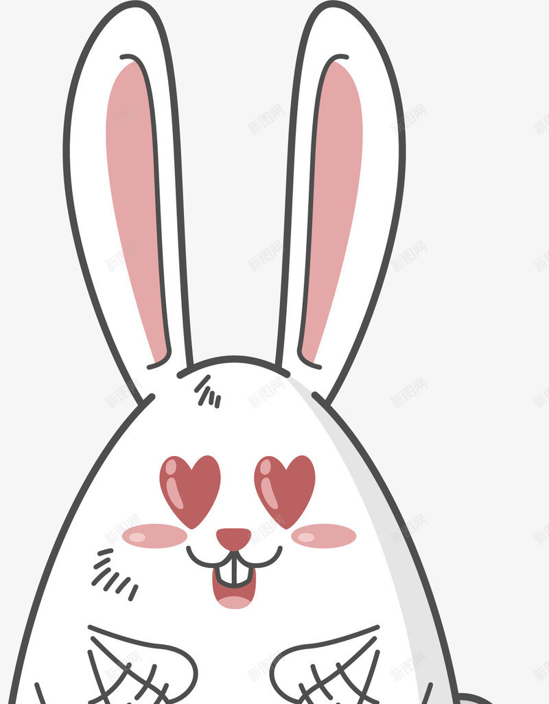 陷入爱情的小白兔png免抠素材_新图网 https://ixintu.com 中意 兔子简笔画 兔宝宝 兔年 兔牙 卡通可爱 小兔子 小动物 小白兔 星星眼 爱意 生肖 红色爱心 表情包 贴吧表情 酷兔