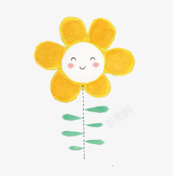 笑脸花朵黄色太阳花高清图片