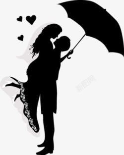 爱心雨伞墨迹情侣爱心雨伞高清图片