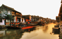 中国风美景阳光里的江南高清图片