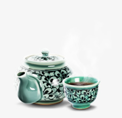经典青花瓷品味茶具素材