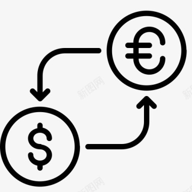 美国人转换货币美元欧元钱以货币图标图标