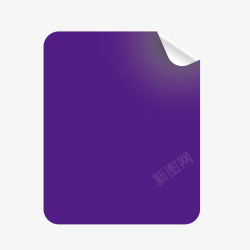 紫色矩形立体背胶贴纸矢量图素材
