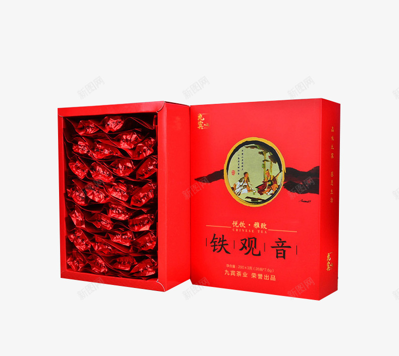 铁观音茶png免抠素材_新图网 https://ixintu.com 产品实物 红色 红茶 茶包装 铁观音