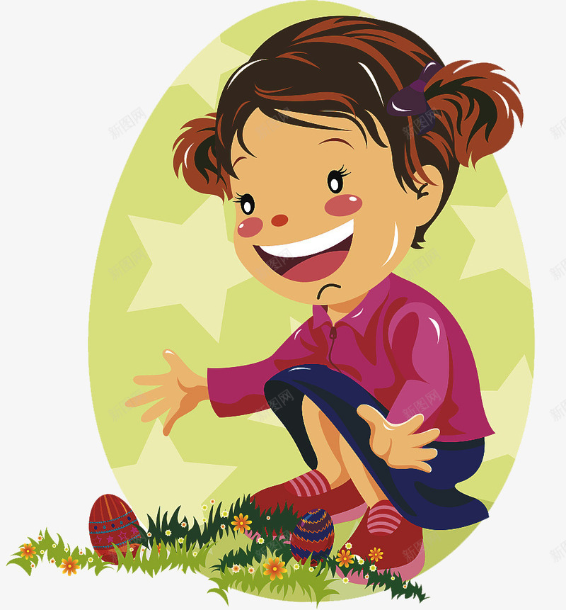 蹲在草地上的可爱女孩png免抠素材_新图网 https://ixintu.com 卡通 可爱 可爱人物 女孩 彩蛋 草地上 草地上的人 蹲下的女孩 蹲着