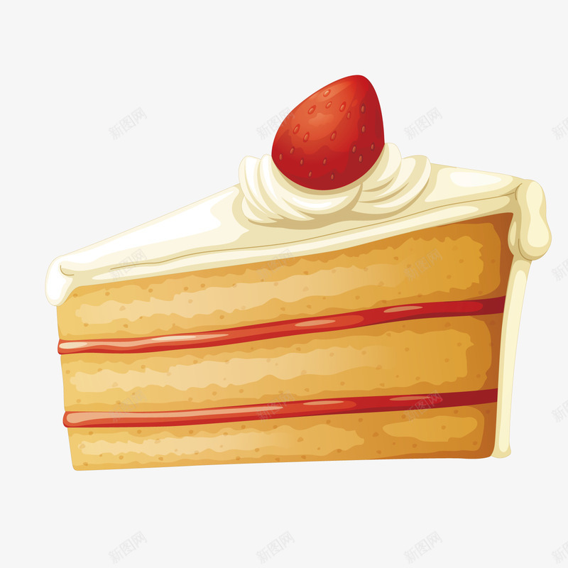 一块蛋糕矢量图ai免抠素材_新图网 https://ixintu.com PNG免抠图下载 奶油 奶油蛋糕 糕点 草莓味 装饰 矢量图