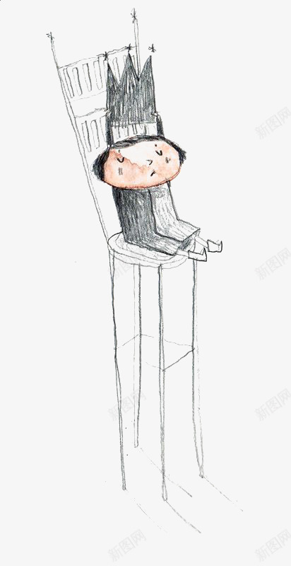 涂鸦小孩国王png免抠素材_新图网 https://ixintu.com 卡通 小孩 手绘 插画 涂鸦 王冠