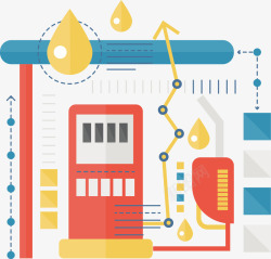 红色装置加油站流图矢量图图标高清图片