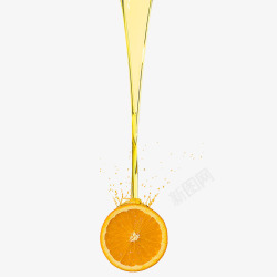 蜂蜜水浇上蜂蜜水的橙子高清图片