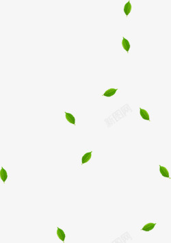 绿色漂浮创意树叶素材