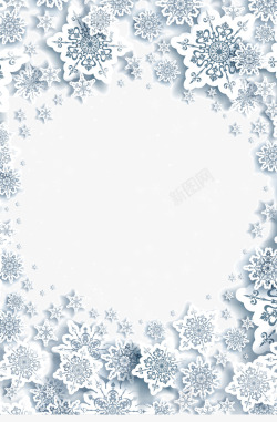 圣诞雪花装饰边框矢量图素材