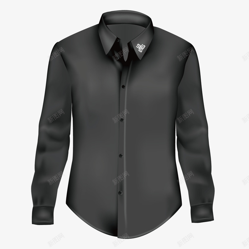 质感黑色商务男士衬衫png免抠素材_新图网 https://ixintu.com 商务 男士 衬衫 质感 黑色 黑色衬衫