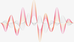 矢量超声波粉红色科技波纹高清图片