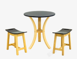 餐桌凳黑色的圆形桌子和板凳高清图片