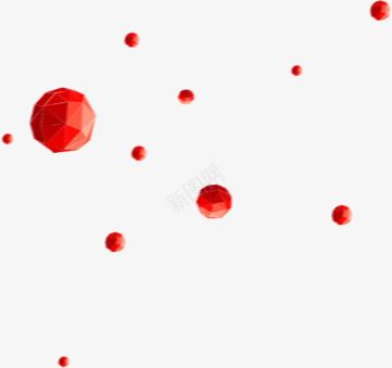 红色立体圆形漂浮装饰png免抠素材_新图网 https://ixintu.com 圆形 漂浮 立体 红色 装饰