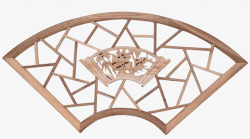 木雕艺术品扇形窗户高清图片