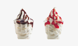 草莓味冰淇淋圣代冰淇淋高清图片