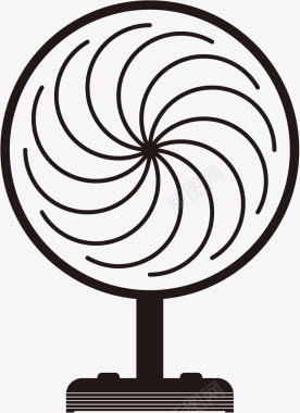 塑料电风扇黑色高能电风扇矢量图图标图标