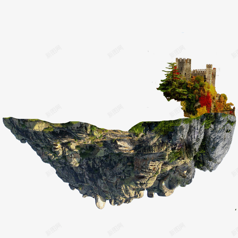 实物森林城堡png免抠素材_新图网 https://ixintu.com 丛林 城堡 岩石 广告设计 树林 森林 森林城堡 海报