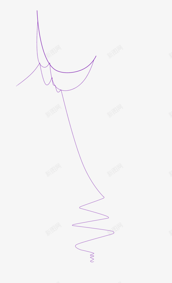 紫色简约线条绳子装饰图案png免抠素材_新图网 https://ixintu.com 免抠PNG 就业部 紫色 线条 绳子 装饰图案