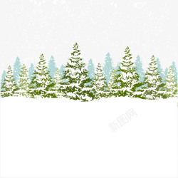 过山下过雪的圣诞树高清图片