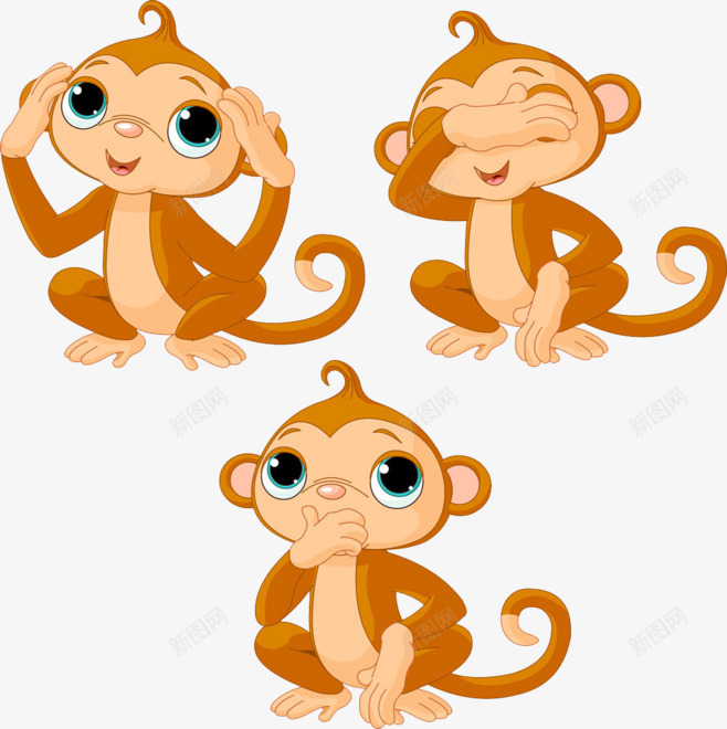 卡通猴子png免抠素材_新图网 https://ixintu.com 卡通 年货 年货节 新年 新春 春节 猴 猴子 贺年