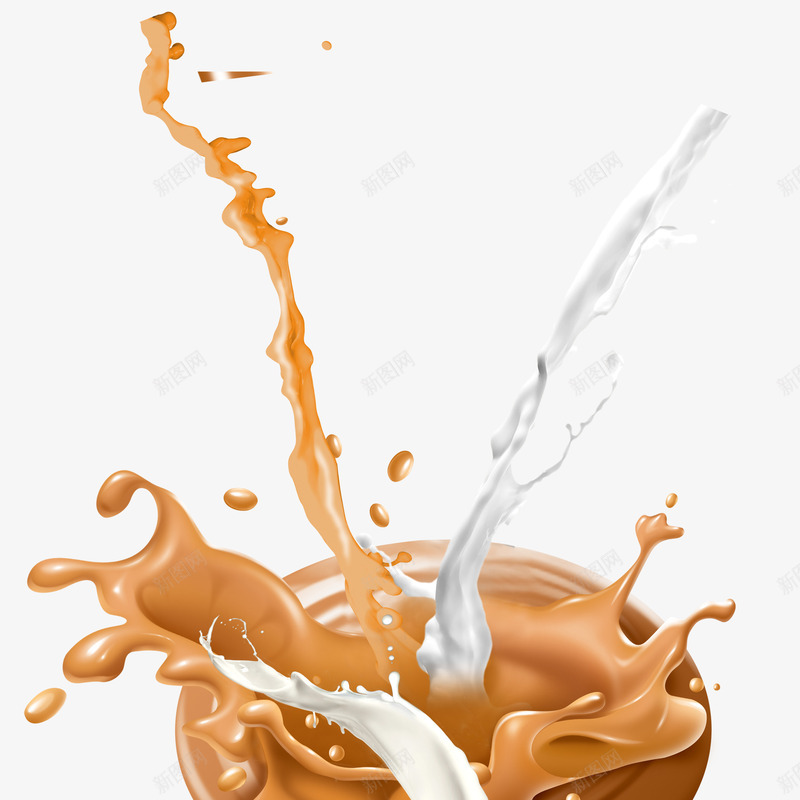 奶茶店宣传单原味牛奶png设计背景_新图网 https://ixintu.com 原味奶茶 台式奶茶 多种口味 奶花 奶茶店宣传单 巧克力口味 牛奶