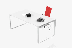 白红色桌椅素材