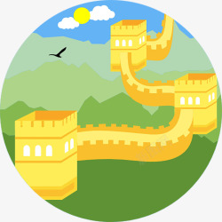 中国风icon长城图标矢量图高清图片