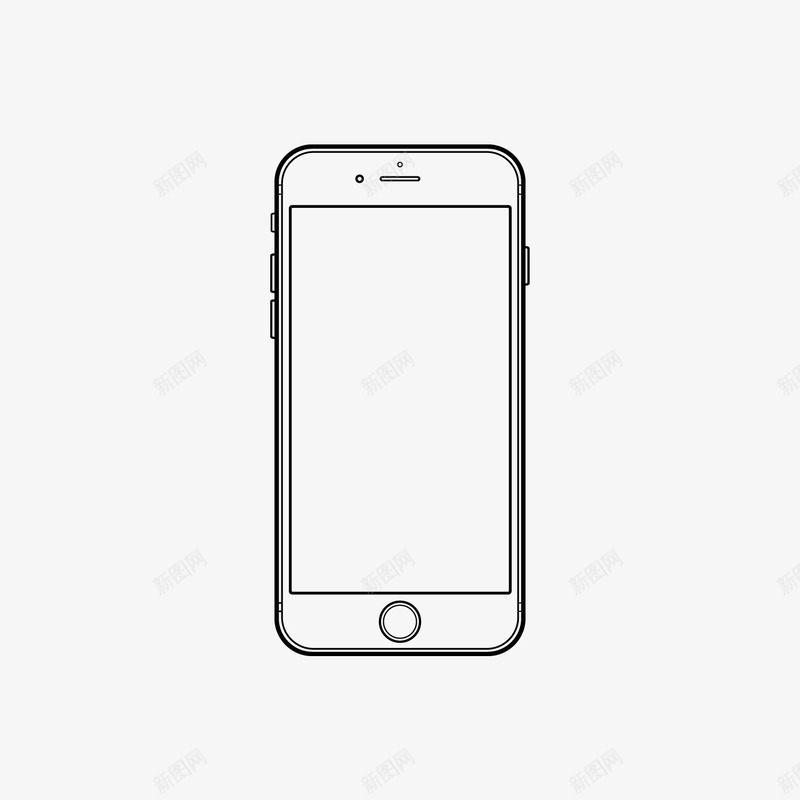苹果手机黑白卡通矢量图eps免抠素材_新图网 https://ixintu.com 创意 可爱 手机 智能 电子产品 矢量图 科技 线条 苹果手机信号