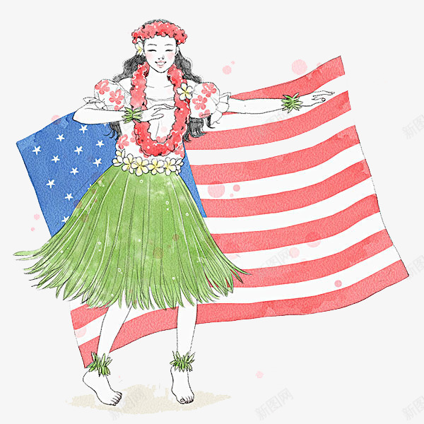 美国夏威夷风情png免抠素材_新图网 https://ixintu.com 夏威夷美女 夏威夷风情 美国 美国国旗 草裙舞