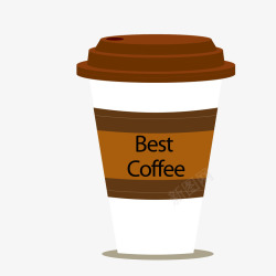咖啡色卡通最好咖啡咖啡杯矢量图素材