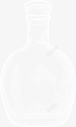 素描塞子创意白色酒瓶高清图片