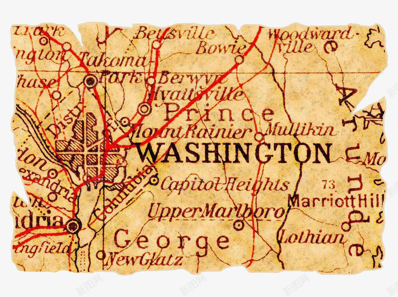 华盛顿地图png免抠素材_新图网 https://ixintu.com 做旧 华盛顿 地图 美国 首都 黄褐色