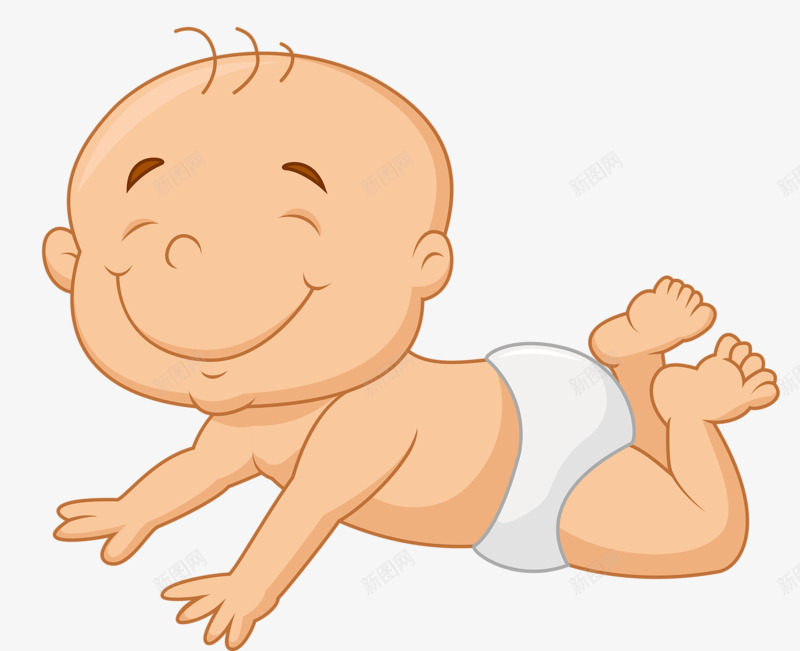 趴着的婴儿png免抠素材_新图网 https://ixintu.com 卡通 婴儿 孩子 尿不湿