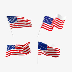 彩色美国旗帜矢量图素材