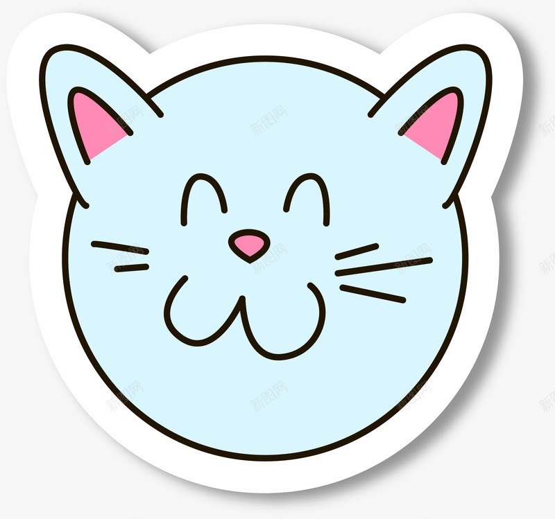 儿童猫咪贴纸png免抠素材_新图网 https://ixintu.com 儿童 卡通可爱 涂鸦 猫咪 矢量图案 贴纸 贴纸六一