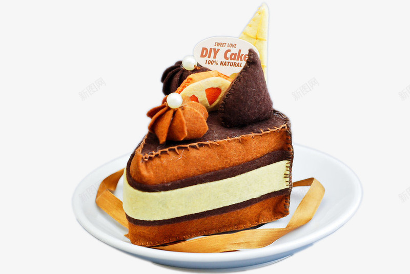 蛋糕形状的工艺品png免抠素材_新图网 https://ixintu.com 不织布 卡通 巧克力 甜点 蛋糕