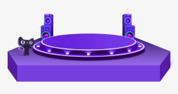 创意电商紫色立体主题素材