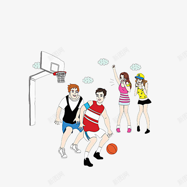 给打篮球加油的人png免抠素材_新图网 https://ixintu.com basketball 卡通手绘 呐喊 打篮球 比赛 篮球社 运动
