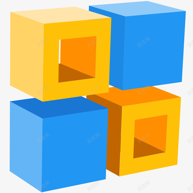 彩色方形分类元素矢量图图标eps_新图网 https://ixintu.com 分类 创意 卡通25D图标 应用 彩色 方形 盒子 科技 矢量图