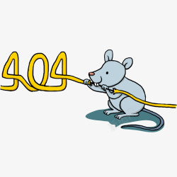 创意404页面咬坏电线的老鼠矢素材