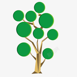 绿色树枝PPT装饰图案素材