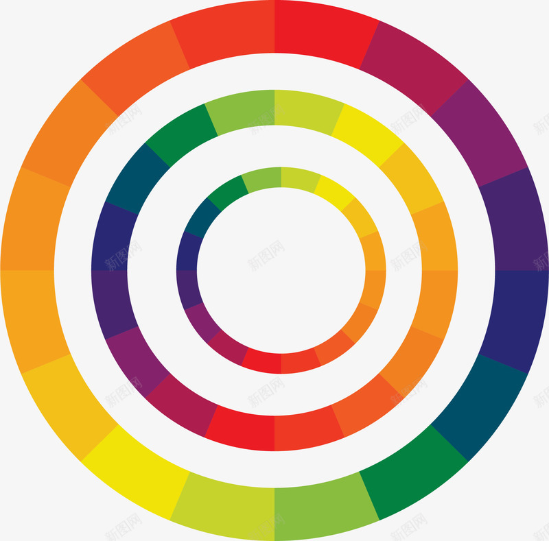 调色盘圆环png免抠素材_新图网 https://ixintu.com 彩色环形图 环形图 矢量素材 调色图 调色盘 配色表