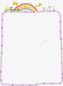 糖果圆点时尚装饰紫色彩虹边框高清图片