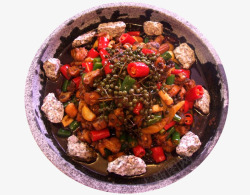 干锅石锅美味花椒鸡素材