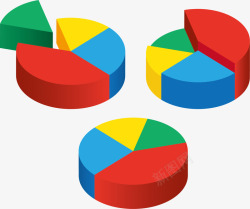 彩色积木饼图素材